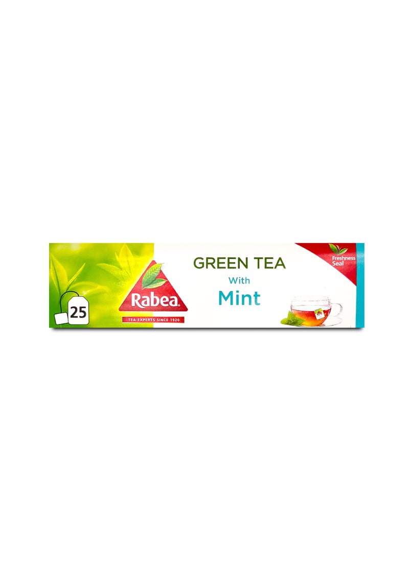 Rabea tea Green Tea With Mint 25 Teabags (45g) - Image 1